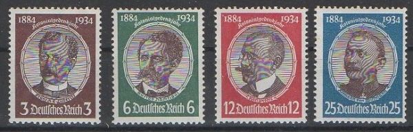 Michel Nr. 540 - 543, Kolonialgedenkfeier ungebraucht mit Falz.